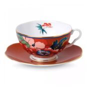 Чашка чайная с блюдцем Wedgwood Пионы 320 мл, фарфор, красная Wedgwood WGW-40032094 фото 1