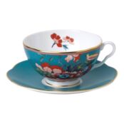 Чашка чайная с блюдцем Wedgwood Пионы 320 мл, фарфор, зеленая Wedgwood WGW-40032097 фото 1