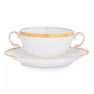 Чашка суповая с блюдцем Noritake Рочель Золотой кант 210 мл Noritake