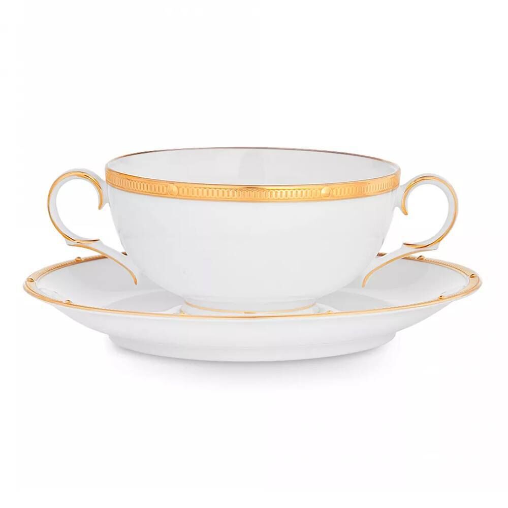 Чашка суповая с блюдцем Noritake Рочель Золотой кант 210 мл Noritake NOR4796-410/4796-411 фото 1