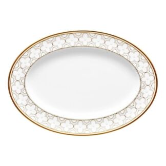 Блюдо овальное Noritake Трефолио, золотой кант 37 см Noritake