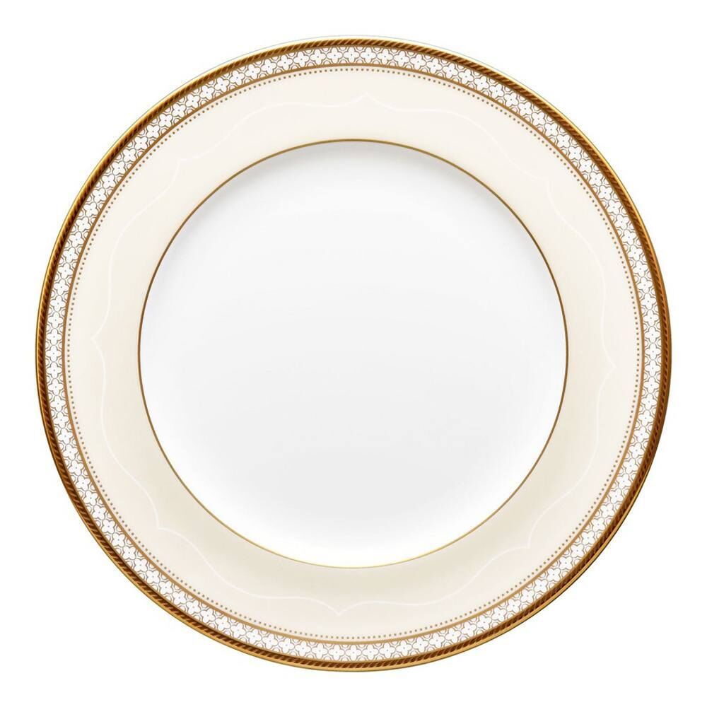 Тарелка закусочная Noritake Трефолио, золотой кант 22 см, фарфор костяной N NOR4945L/97311 фото 1