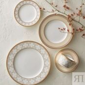 Тарелка закусочная Noritake Трефолио, золотой кант 22 см, фарфор костяной N NOR4945L/97311 фото 5