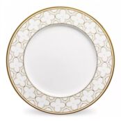 Тарелка обеденная Noritake Трефолио, золотой кант 28 см, фарфор костяной No NOR4945L/97320 фото 1