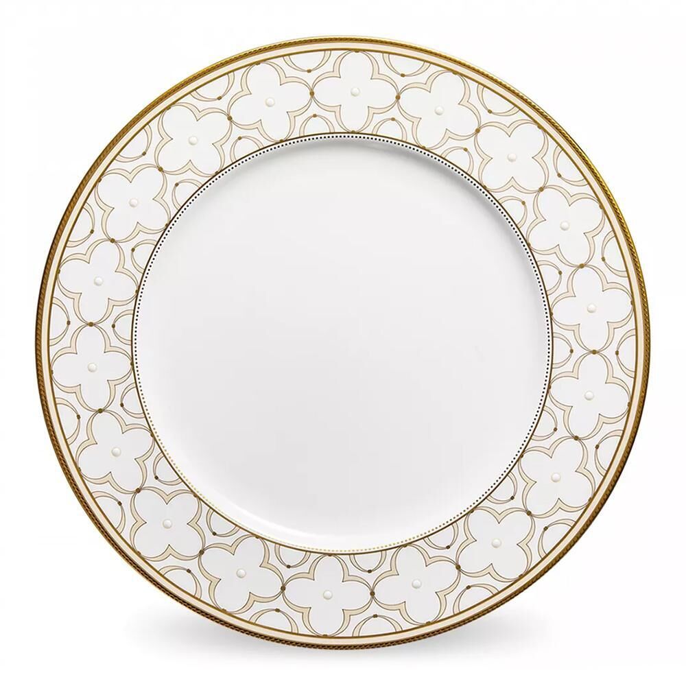 Тарелка обеденная Noritake Трефолио, золотой кант 28 см, фарфор костяной No NOR4945L/97320 фото 1