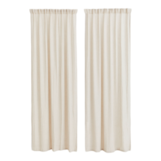 Шторы H&M Home 2-pack Multiway Linen-blend, 2 предмета, светло-бежевый