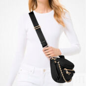 Сумка Michael Michael Kors Slater Medium Pebbled Leather Sling, черный 30T0G04M6L | black фото 2