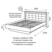 Кровать 160х200 с ортопедическим основанием Люмен Ижмебель Н000893 фото 4