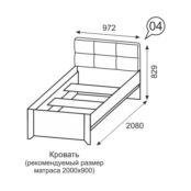 Кровать Твист 04 90х200 Ижмебель 00-00012295 фото 3