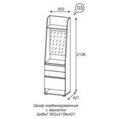 Шкаф в прихожую с зеркалом Мари 3 Ижмебель 00-00135976 фото 4